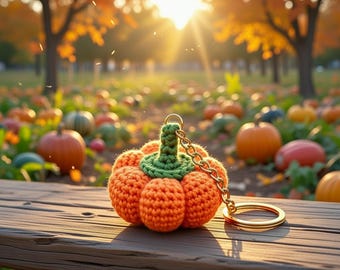 Crochet Pumpkin Keychain Pattern – PDF + Video Tutorial | Easy Crochet Keychain | Beginner Crochet Pattern