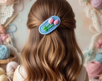 Häkelanleitung für Blumen-Haarspangen: Kleinkind-Haarspangen (PDF-Muster)