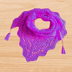 Crochet Triangle Shawl, Crochet Scarf pattern, Crochet Wrap Pattern, bohemian shawl pdf, boho crochet shawl, lacy shawl pattern, virus shawl