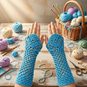 Patrón de guantes sin dedos de crochet: PDF fácil + videotutorial, mitones de invierno acogedores hechos a mano para principiantes, mujeres, hombres e ideas de regalo.