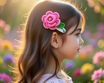 3D Blumen Haarspange häkeln - PDF + Video Anleitung, einfach häkeln Haarschmuck