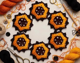 Crochet Hexagon Coaster Pattern PDF + Video Tutorial | Crochet Coaster Pattern | Easy Crochet Motif | Table Decor