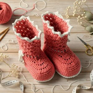 Crochet Baby Boot Pattern PDF, Baby Slipper Crochet Pattern, Easy Crochet Booties, Baby Shoes Pattern, 9-12 Months image 8