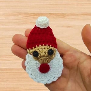 Crochet Santa Hair Clip Pattern: Festive Holiday Accessory PDF + Video Tutorial, Cute Christmas Gift, Easy Beginner-Friendly Crochet