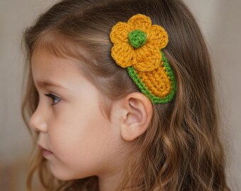 Crochet Flower Hair Clip Pattern: Easy DIY PDF + Video Tutorial, Handmade Hair Accessory for Girls, Cute Gift Idea (Instant Download)