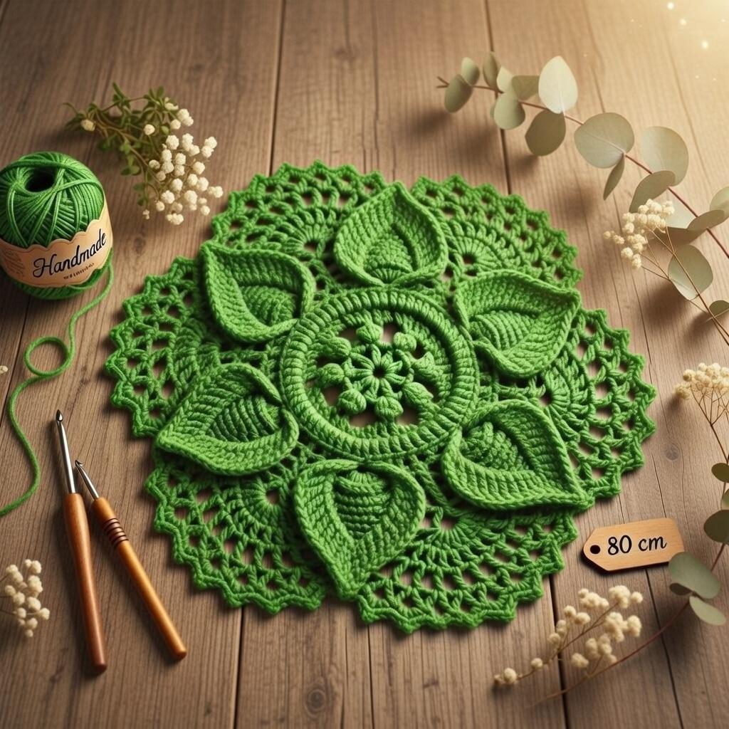 Crochet Green Doily Rug Pattern: Super Bulky Nursery Carpet (digital ...