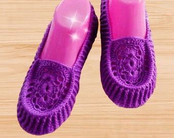 Crochet Slippers Pattern: Women’s House Shoes PDF + Video Tutorial, Easy Cozy Clogs for Beginners, Handmade Indoor Footwear (Sizes 7-8)