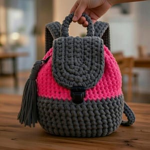 Modèle de sac à dos au crochet | Sac DIY PDF + Tutoriel vidéo | Modèle au crochet de sac à dos fait main, téléchargement numérique facile, étape par étape