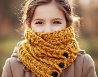 Crochet Scarf Pattern: Braided Cowl Beginner-Friendly PDF Pattern + Video Tutorial, Step-by-Step Instructions for Beginners