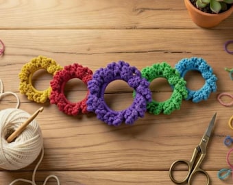 Crochet Flower Scrunchie Pattern: Floral Hair Tie (PDF Pattern)