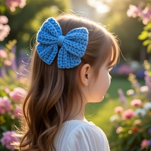 Crochet bow hair clip pattern PDF + video tutorial