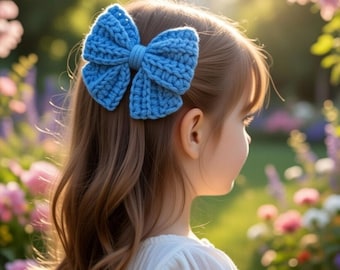 Crochet Bow Hair Clip Pattern PDF + Video Tutorial | DIY Crochet Hair Accessory, Easy Crochet Bow Step by Step