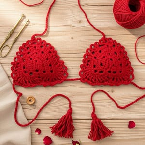 Patrón de sujetador de crochet, top corto de crochet, bralette de bikini de crochet, patrón de sujetador de crochet, top de bikini, patrón en PDF + videotutorial