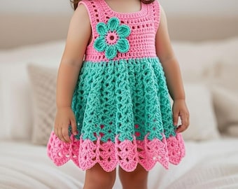 Crochet Baby Dress Pattern,  Pdf Pattern Dress, Crochet Lace Dress, toddler Christmas dress, pink baby dress, Ivory Lace Dress