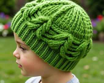 Easy Crochet Braided Stitch Beanie Pattern: Bonnet Hat PDF + Video Tutorial, Step-by-Step Guide for Beginners & Handmade Gifts