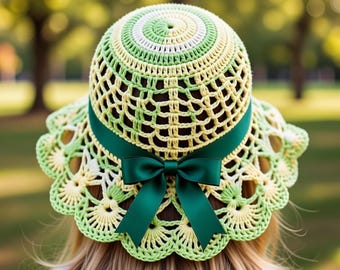 Crochet Sun Hat Pattern | Wide Brim Summer Hat Crochet Tutorial | PDF Digital Download Pattern for Handmade Beach Hat, Summer Accessories