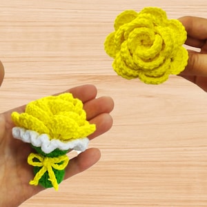 Crochet Flower Bouquet Pattern with Video Tutorial, Crochet Flower PDF Pattern, Handmade Bouquet, Crochet Floral Tutorial