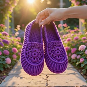 Patron de chaussons au crochet : chaussures d'intérieur pour femmes PDF + didacticiel vidéo, sabots faciles et confortables pour les débutants, chaussures d'intérieur faites main (tailles 7-8)