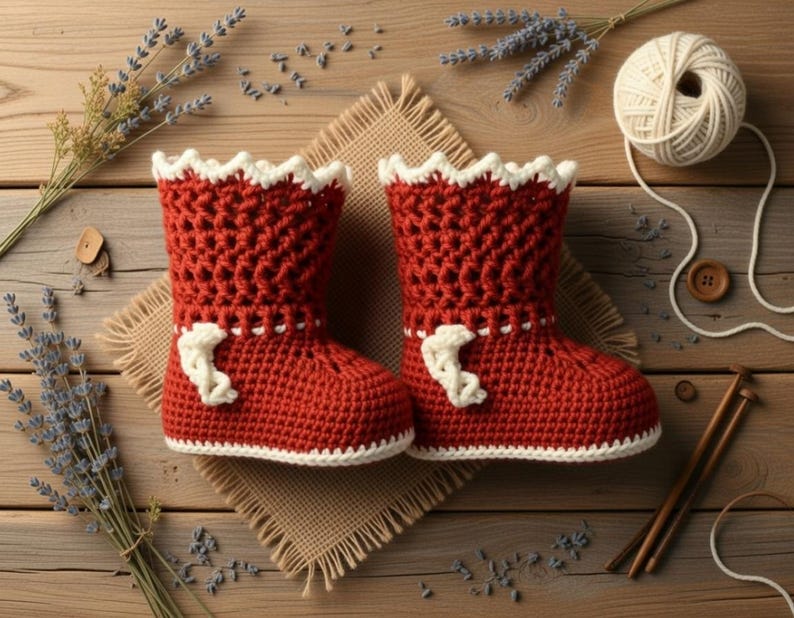 Crochet Baby Boot Pattern PDF, Baby Slipper Crochet Pattern, Easy Crochet Booties, Baby Shoes Pattern, 9-12 Months image 10