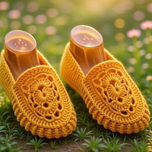 Crochet Slippers Pattern | Women’s US 7–8 / EU 37–39 | Step-by-Step PDF Crochet Tutorial + Video Guide for Cozy Handmade House Shoes