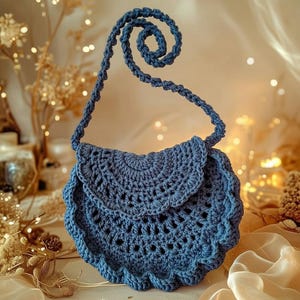 Patrón de bolso de media luna a crochet / Bolso bohemio en PDF + videotutorial / Patrón de bolso de crochet fácil, bolso de hombro DIY, bolso de festival de verano