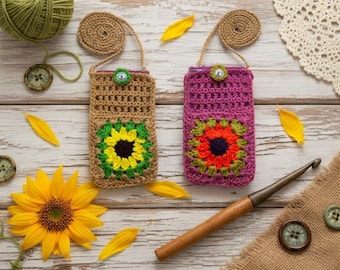 Crochet Phone Bag Pattern with Pocket: Crossbody Pouch (Digital Download)