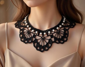 Crochet Necklace & Collar Pattern PDF + Video Tutorial, Easy Crochet Jewelry Pattern for Beginners, Handmade DIY Necklace