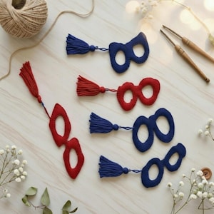 Padrão de marcador de livros em crochê em formato de óculos (PDF)