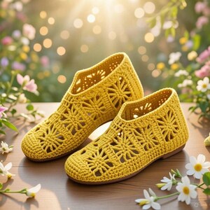 Modèle de chaussons au crochet : mocassins, sabots pour femmes (Modèle PDF)