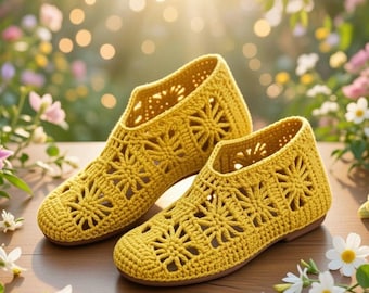 Crochet House Slipper Pattern: Women's Moccasins, Clogs (PDF Pattern)