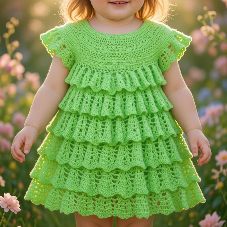 Crochet Baby Dress Pattern: Lacy Infant Outfit PDF + Video Tutorial, Handmade Baby Clothes Preemie, Christening & Gift Idea image 14