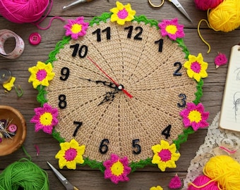 Crochet Clock Pattern: Amigurumi Watch PDF (30cm, Easy Skill Level)