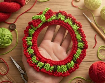 Crochet Hair Scrunchie Pattern PDF + Video Tutorial, Easy Hair Tie Crochet Pattern, Beginner Crochet Hairband Pattern Instant Download