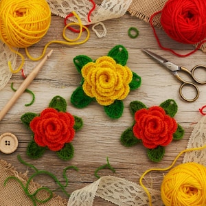 3D Crochet Flower Pattern: Multi-Layered Rose Photo Tutorial (Digital Download)