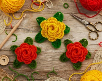 3D Crochet Flower Pattern: Multi-Layered Rose Photo Tutorial (Digital Download)
