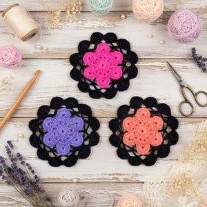 Crochet Round Coaster Pattern with Video Tutorial, Crochet Granny Motif Pattern, PDF Digital Download Crochet Coaster Pattern for Beginners