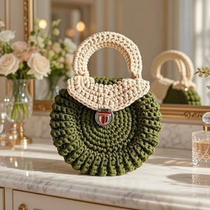 Crochet Round Bag Pattern: Easy Tote PDF + Video Tutorial, Handmade Boho Purse for Beginners, Summer Beach Bag & Gift Ideas