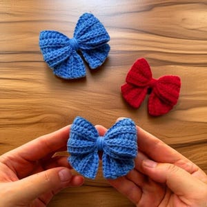 Crochet Bow Hair Clip Pattern PDF + Video Tutorial | DIY Crochet Hair Accessory, Easy Crochet Bow Step by Step image 6
