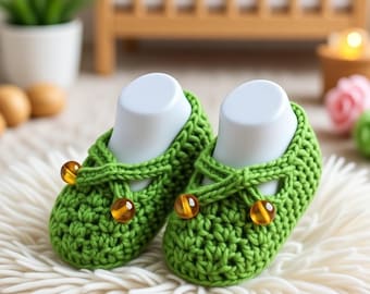 Mönster för virkade babyskor: Babyskor med mjuka sulor (PDF-mönster)