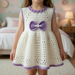 Modèle de robe de bébé au crochet : fil acrylique, tailles 0-24 mois (modèle PDF)