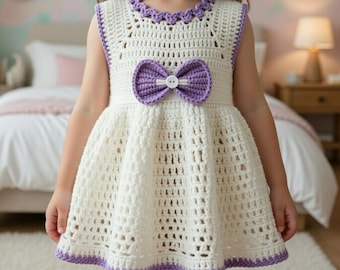 Crochet Baby Dress Pattern: Acrylic Yarn, Sizes 0-24 Months (PDF Pattern)