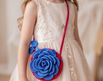 Crochet 3D Flower Bag Pattern PDF + Video Tutorial, Multi Layer Tote Bag, Shoulder Handbag Pattern, Rope Boho Bag, Easy Crochet Purse PDF