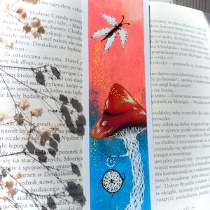 Set of two bookmarks with mushrooms Hand-painted bookmarks Book lovers gift Gift for Art and Literature Lovers Reading Accessories Booktok zdjęcie 9