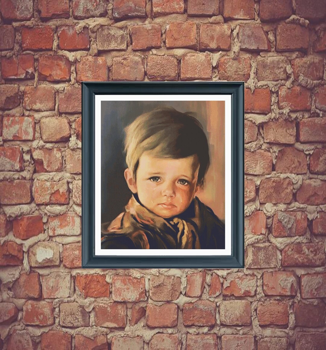 Crying Pattern The Crying Boy Cross Stitch Pattern Chart - Etsy UK