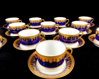 Havilland limoges France - Montholon Cobalt blue dining tableware