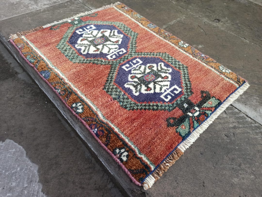Telephone Rug 1.5' X 2' Ft, Mini Minis Rug, Antique Telephone Decor Rugs, Turkish ...