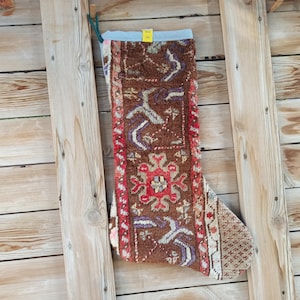 christmas ornament stocking, christmas vintage stockings, kilim stocking, wall decor, xmas sock, new year stocking, handmade-gift, farmhouse