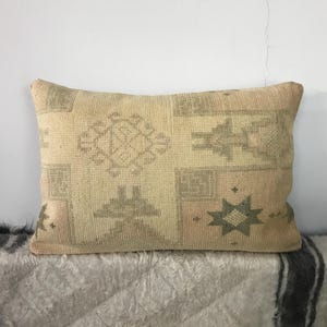 Funda de cojín vintage de 40 x 60 cm en colores pastel, estilo turco antiguo, hecha a mano, con bonito estampado, envío rápido, ideal para regalar.