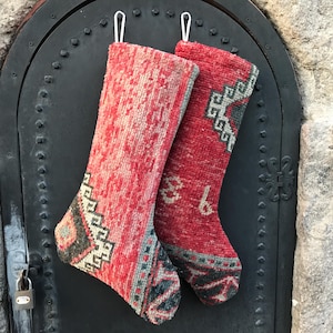 twins stocking, Lunar New Year vintage stocking , handmade socks, holiday socks, family sock, christmas decor stocking, wall decor stockings