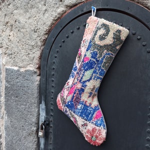 Excellent Stocking, Angelofrugs Sock, Kilim Stocking Christmas, Vintage Rug Sock, Handmade Sock, Xmas Socks, Ornament ,for gift tribal sock